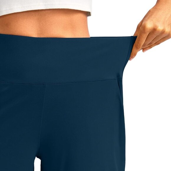 Women's 12" Bermuda Long Shorts with Pockets, High Waisted, Stretch, Knee Length - Picture 6 of 6